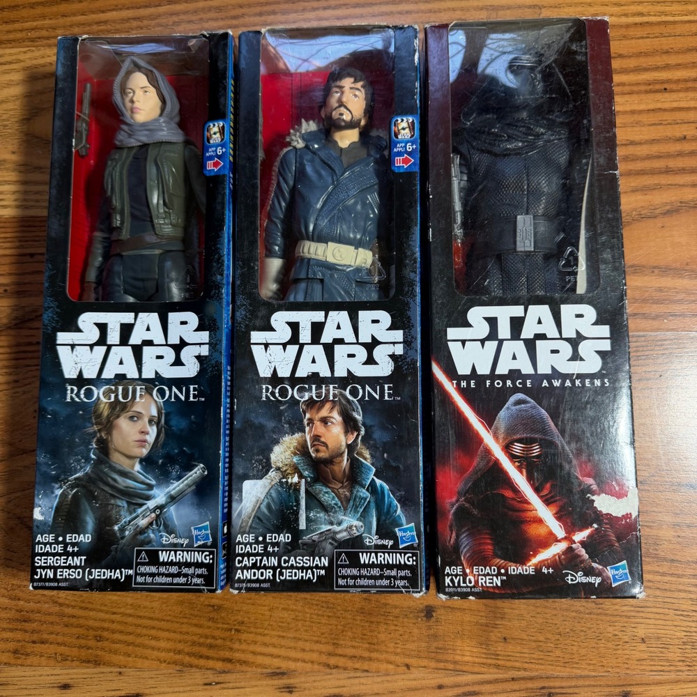 Star Wars Rogue One Jyn Erso Cassian Andor Kylo Ren 12 Inch Action Figure Lot 3